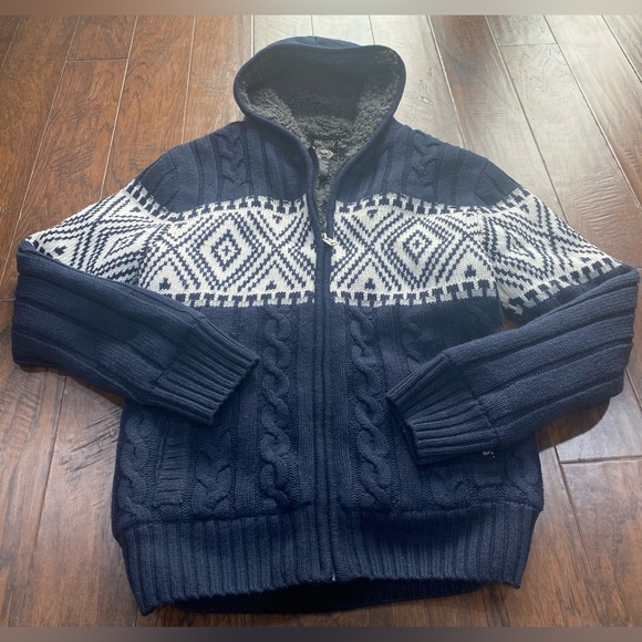 Buffalo David Bitton Sweater Sherpa Lined  Zip-Front Hoodie Men's Size XXL - Picture 3 of 9